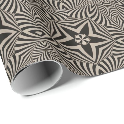 Moderne kunst zwarte en witte sterren cadeaupapier (Rol Hoek)