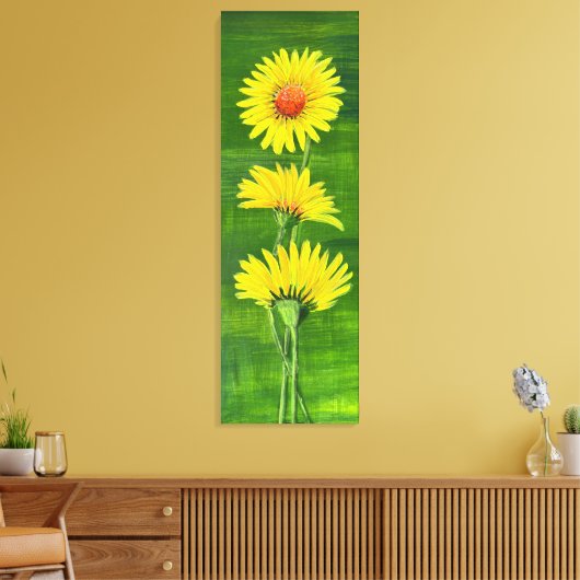 Moderne kunstbloemen canvas afdruk (Insitu (Woonkamer))