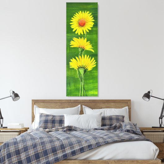 Moderne kunstbloemen canvas afdruk (Insitu (Slaapkamer))