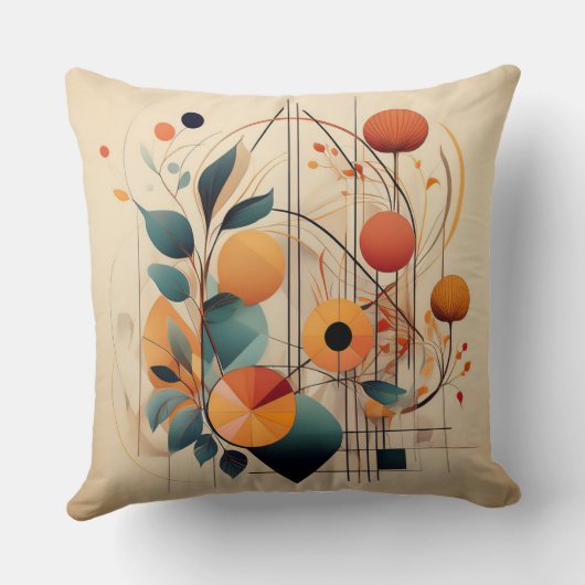 Moderne kunstbloemen kussen (Achterkant)