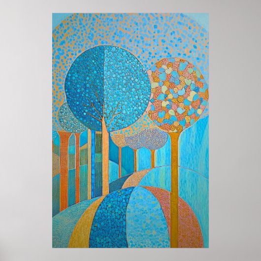 Moderne kunstbomen schilderen poster (Voorkant)