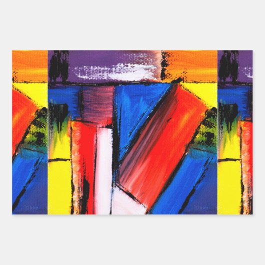 Moderne kunstcadeauverpakking inpakpapier vel (Voorkant)