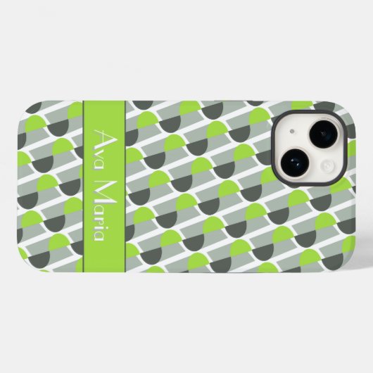 Moderne kunstdeco geïnspireerde heldere groene naa Case-Mate iPhone case (Achterkant (horizontaal))