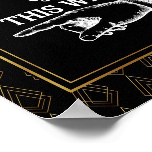 Moderne kunstdecostijl ZO VINGER POINTING Poster (Hoek)