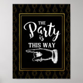 Moderne kunstdecostijl ZO VINGER POINTING Poster (Voorkant)