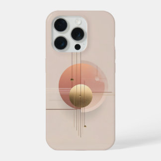 Moderne kunstdesign met cirkels en lijnen, iPhone 15 pro case