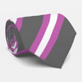 Moderne kunstdiagonale strepen Roze Grijs Stropdas (Opgerold)