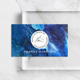 Moderne kunstenaar schilder Circle Hand Logo Visitekaartje