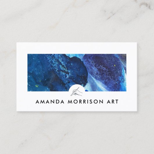 Moderne Kunstenaar Schilder Hand Logo Visitekaartje (Voorkant)