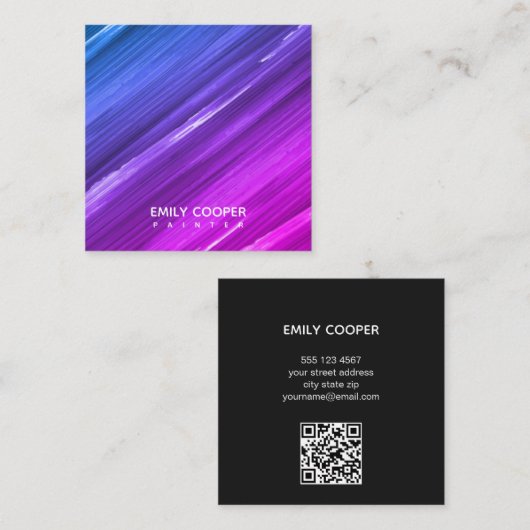 Moderne Kunstenaar Schilder Kunstwerk Studio Contactkaartje (Voorkant / Achterkant)