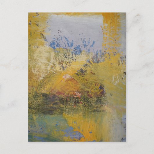 Moderne kunstgele Abstracte kunstschilders Briefkaart (Voorkant)