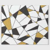 Moderne kunstgeometrie - zwart-wit met goud- cadeaupapier (Vlak)