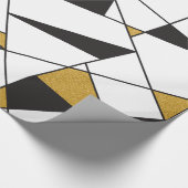 Moderne kunstgeometrie - zwart-wit met goud- cadeaupapier (Hoek)