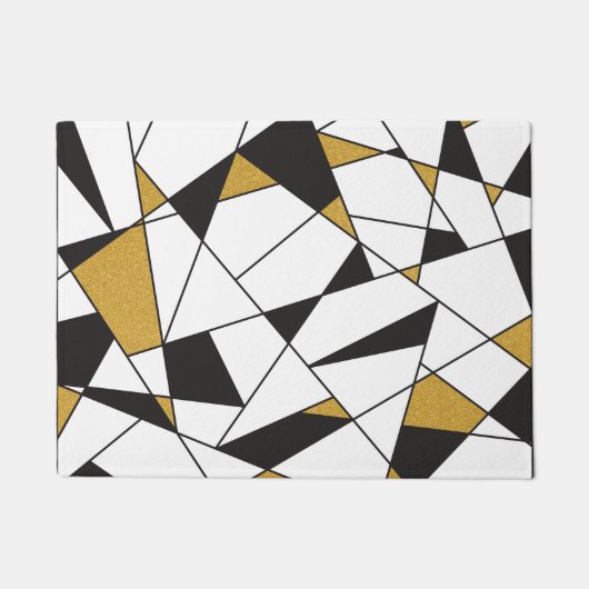 Moderne kunstgeometrie - zwart-wit met goud- deurmat (Voorkant)