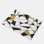 Moderne kunstgeometrie - zwart-wit met goud- deurmat (Schuin)