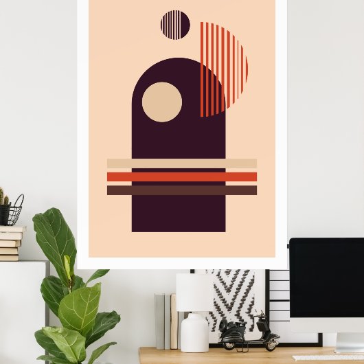 Moderne kunstgeometrische formaten samenstelling 1 poster (Thuiskantoor)