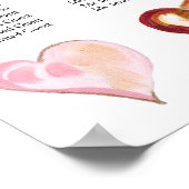 Moderne kunstgeschilderde Valentijnse hartzitjes Poster (Hoek)