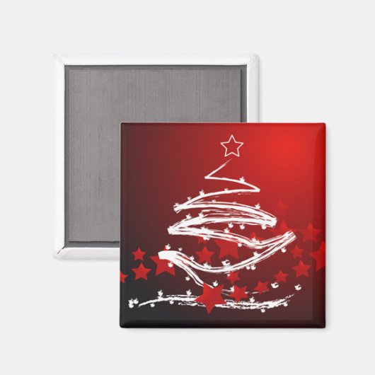 Moderne kunstkerstboom Magnet (Voorkant / Achterkant)