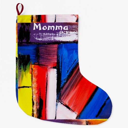 Moderne kunstkerststopping grote kerstsok (Voorkant)