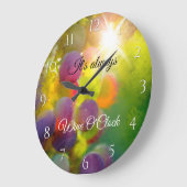 Moderne kunstkleurrijke druiven Wijnovers Wandklok (Hoek)