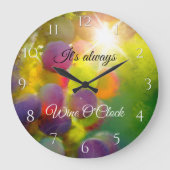 Moderne kunstkleurrijke druiven Wijnovers Wandklok (Voorkant)