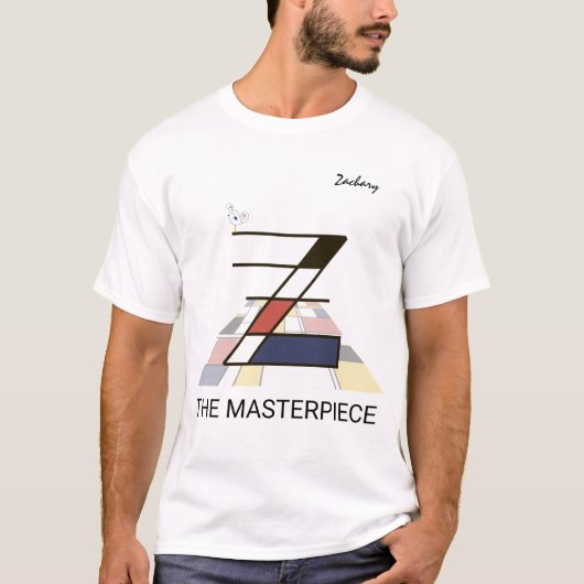 Moderne kunstmonogram en stutvogel - letter "Z" T-shirt (Voorkant)