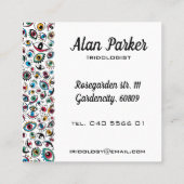 Moderne kunstogen iridoloog oogarts vierkante visitekaartje (Achterkant)