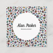 Moderne kunstogen iridoloog oogarts vierkante visitekaartje (Voorkant)