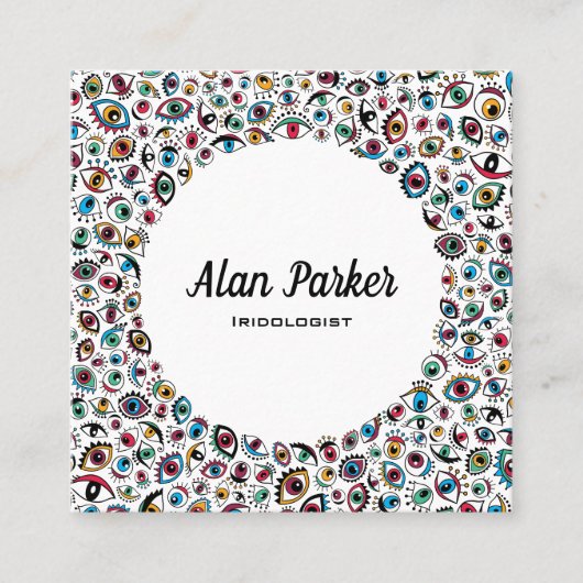Moderne kunstogen iridoloog oogarts vierkante visitekaartje (Voorkant)