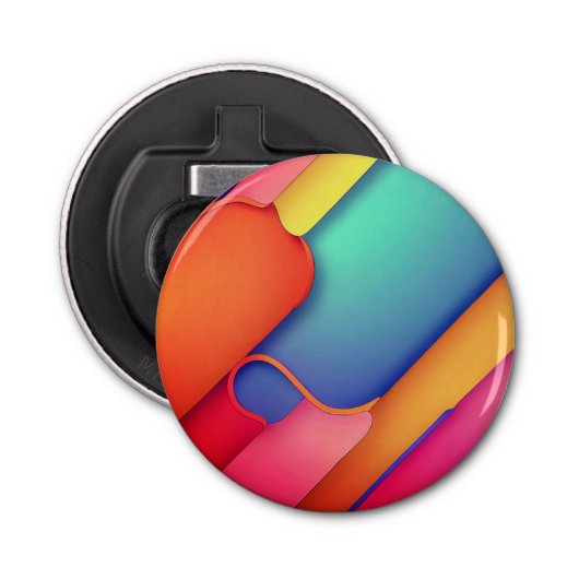 Moderne kunstontwerpmappen voor kleuren button flesopener (Voorkant)