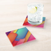 Moderne kunstontwerpmappen voor kleuren glazen onderzetter (Schuin)