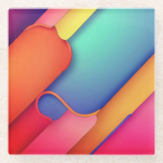 Moderne kunstontwerpmappen voor kleuren glazen onderzetter (Voorkant)