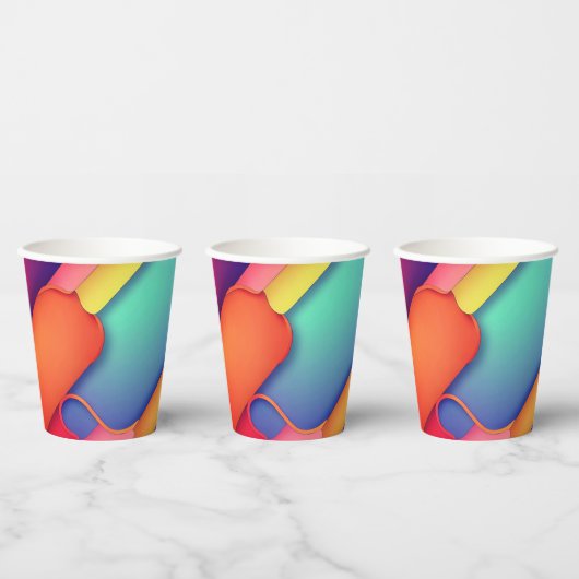 Moderne kunstontwerpmappen voor kleuren papieren bekers (Multi)