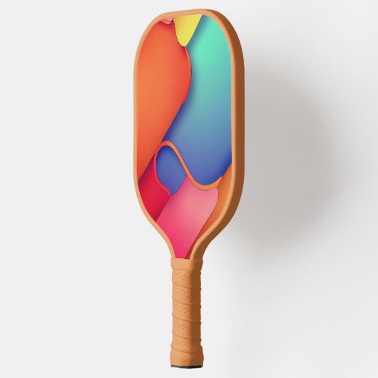 Moderne kunstontwerpmappen voor kleuren pickleball paddle (Links)