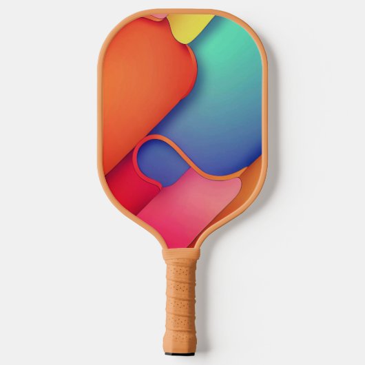 Moderne kunstontwerpmappen voor kleuren pickleball paddle (Achterkant)