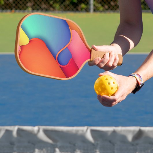 Moderne kunstontwerpmappen voor kleuren pickleball paddle (Insitu)