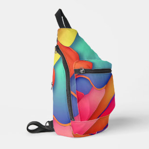 Moderne kunstontwerpmappen voor kleuren sling bag