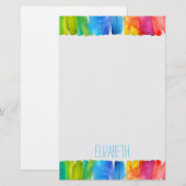 Moderne kunstschattig meisje gepersonaliseerde kan briefpapier (Voorkant / Achterkant)