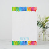 Moderne kunstschattig meisje gepersonaliseerde kan briefpapier (Staand voorkant)