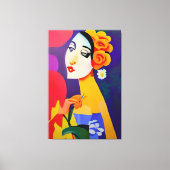 Moderne kunstschilderij van vrouwen abstracte cubi canvas afdruk (Voorkant)