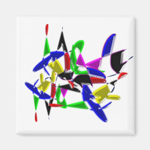 Moderne kunstschilderijen, kleurexplosie magneet
