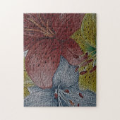 Moderne kunstschildering van kleurrijke leliebloem legpuzzel (Verticaal)