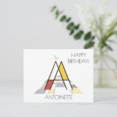 Moderne Kunststijl Monogram. Letter A Briefkaart (Staand voorkant)