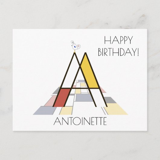 Moderne Kunststijl Monogram. Letter A Briefkaart (Voorkant)
