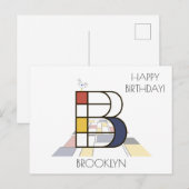 Moderne Kunststijl Monogram. Letter B Briefkaart (Voorkant / Achterkant)