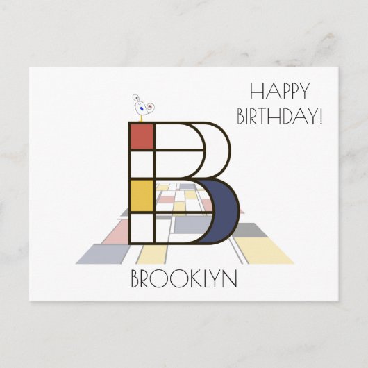 Moderne Kunststijl Monogram. Letter B Briefkaart (Voorkant)
