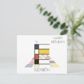 Moderne Kunststijl Monogram. Letter E Briefkaart (Staand voorkant)