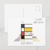 Moderne Kunststijl Monogram. Letter E Briefkaart (Voorkant / Achterkant)