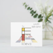 Moderne Kunststijl Monogram. Letter F Briefkaart (Staand voorkant)