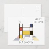 Moderne Kunststijl Monogram. Letter H Briefkaart (Voorkant / Achterkant)